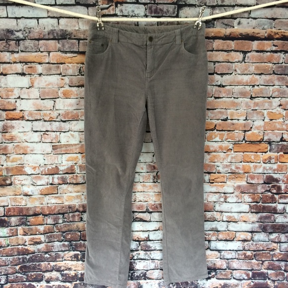 Garnet Hill Pants - Garnet Hill Straight Leg Corduroy Gray Size 12